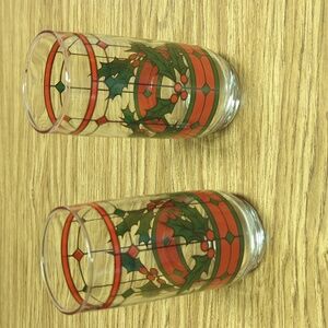 Anchor Hocking Poinsettia Glasses Christmas Holiday